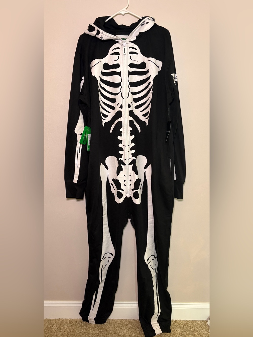 Tipsy Elves Black and White Kids Skeleton Hoodie Onesie